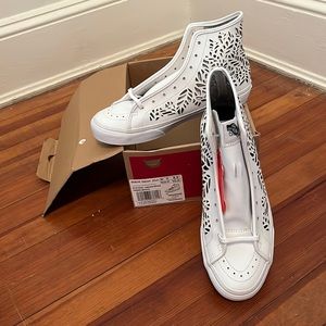 Vans White Laser Cutout High Top Shoes NWT